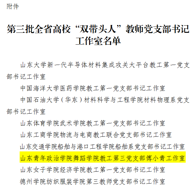 舞蹈学院教工第二党支部获首批山东高校“双带头人”教师党支部书记工作室.png